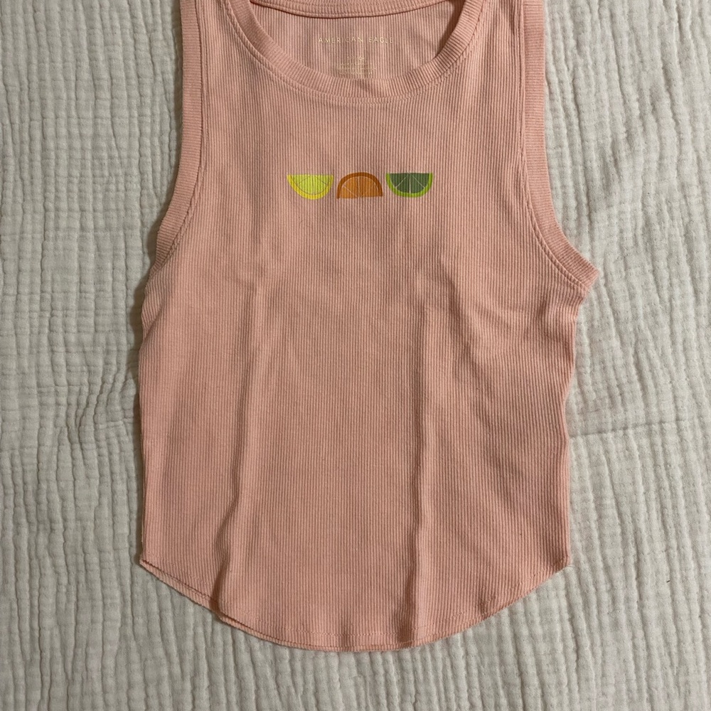 Peach Tank Top with Fruit Design